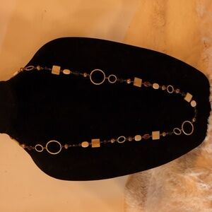 Vintage 80s Abstract Beaded Geometric Necklace